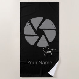 写真家デザインヴィンテージ絞りレトロカメラ ビーチタオル