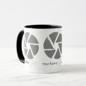 写真家デザインヴィンテージ絞りレトロカメラ マグカップ (正面左)