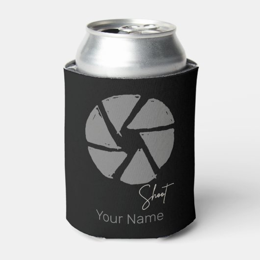 写真家デザインヴィンテージ絞りレトロカメラ 缶クーラー (缶正面)