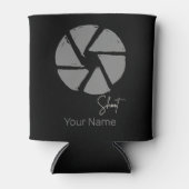 写真家デザインヴィンテージ絞りレトロカメラ 缶クーラー (正面)