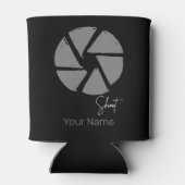 写真家デザインヴィンテージ絞りレトロカメラ 缶クーラー (裏面)