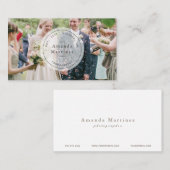 写真家トランスペアレントホワイトスタンプビジネスカード 名刺 (正面/裏面)