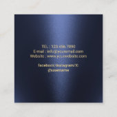 写真家トレンディー金ゴールドカメラ撮影海軍 スクエア名刺 (裏面)