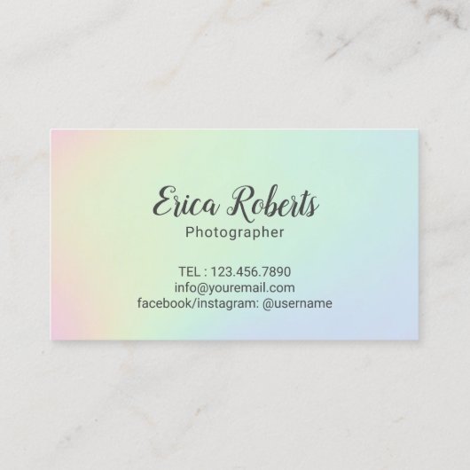 写真家パステルカメラ写真 名刺 (裏面)