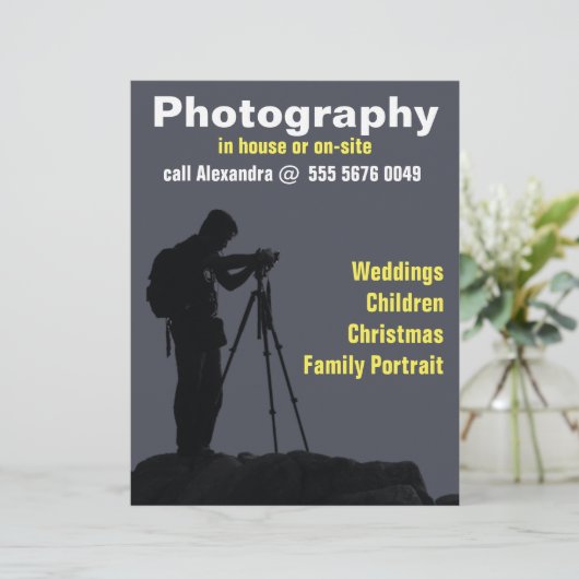 写真家ビジネス写真信頼できるチラシ (スタンド正面)