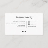 写真家ビデオグラファーDJとソーシャルメディア 名刺 (裏面)