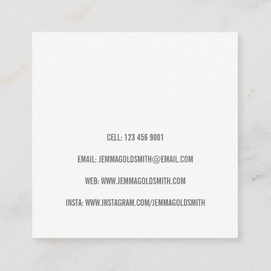 写真家フォトグラファー写真広場名刺 スクエア名刺 (裏面)