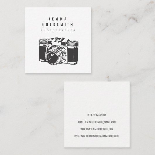 写真家フォトグラファー写真広場名刺 スクエア名刺 (正面/裏面)