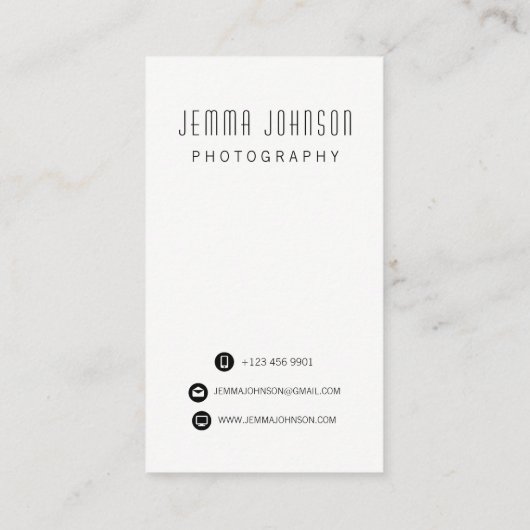 写真家フォトフレーム名刺写真 名刺 (裏面)