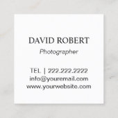 写真家フローラカメラエレガント撮影 スクエア名刺 (裏面)