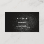 写真家ブラックカメラレンズ撮影 名刺 (裏面)