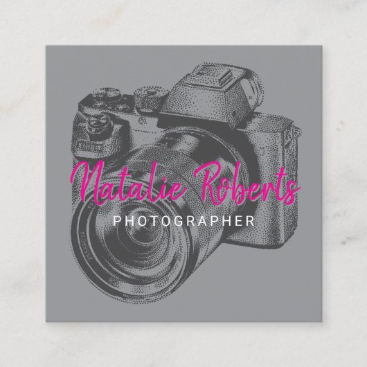 写真家プロフェッショナルカメラ撮影 スクエア名刺 (正面)