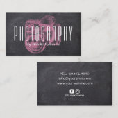 写真家プロフェッショナルピンクカメラチャルクボード 名刺 (正面/裏面)