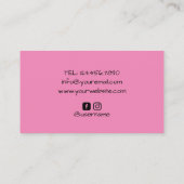 写真家プロフェッショナルピンクカメラ撮影 名刺 (裏面)