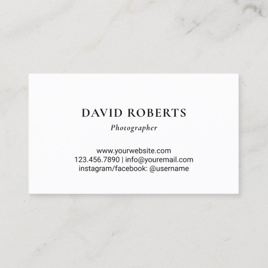 写真家プロフェッショナル白黒写真 名刺 (裏面)