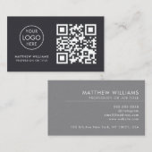 写真家プロフェッショナルQRコードロゴモダン 名刺 (正面/裏面)