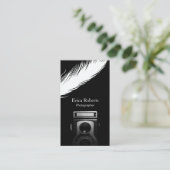 写真家ホワイトフェザー古いカメラ写真 名刺 (スタンド正面)