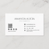 写真家ミニマル白黒Qrコード 名刺 (裏面)