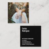 写真家モダンの写真シンプルの白黒 スクエア名刺 (正面/裏面)