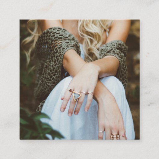 写真家モダンの写真シンプルの白黒 スクエア名刺 (正面)