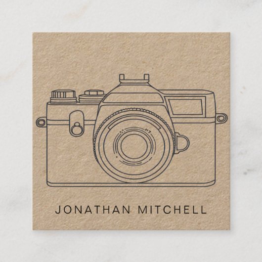 写真家モダンカメラプロフェッショナル工芸 スクエア名刺 (正面)