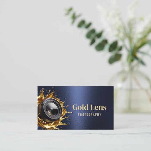 写真家モダン海軍と金ゴールドレンズ撮影 名刺 (スタンド正面)