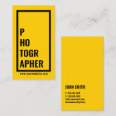 写真家モダン黄はっきりした縁ど 名刺 (正面/裏面)