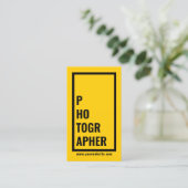 写真家モダン黄はっきりした縁ど 名刺 (スタンド正面)