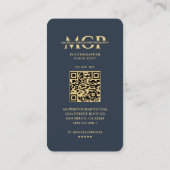 写真家モノグラムブルー金ゴールドレンモダンズ 名刺 (裏面)