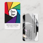 写真家レインボーカラーDSLRカメラレンズ 名刺 (正面/裏面)