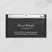 写真家ヴィンテージカメラレザー写真 名刺 (裏面)