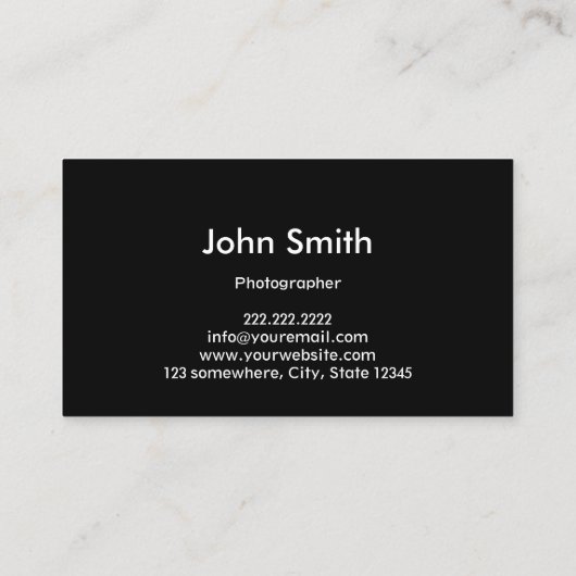 写真家凍っていカメラのレンズ撮影 名刺 (裏面)