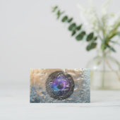 写真家凍っていカメラのレンズ撮影 名刺 (スタンド正面)