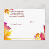 写真家族の感謝祭 シーズンポストカード (裏面)