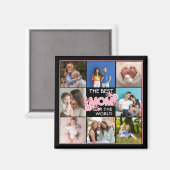 写真家族コラージュ母の子守ママ日8日 マグネット (正面/裏面)