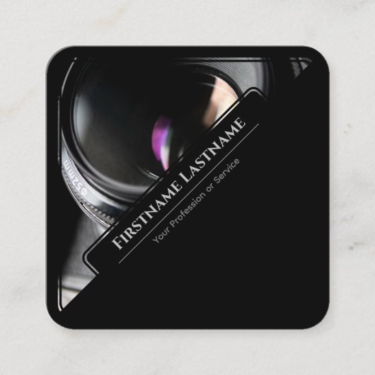 写真家用DSLRカメラレンズビデオグラファー スクエア名刺 (正面)