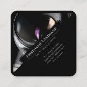 写真家用DSLRカメラレンズビデオグラファー スクエア名刺 (裏面)