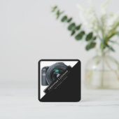 写真家用DSLRカメラレンズビデオグラファー スクエア名刺 (スタンド正面)