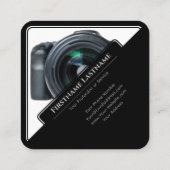 写真家用DSLRカメラレンズビデオグラファー スクエア名刺 (裏面)