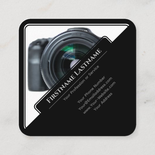 写真家用DSLRカメラレンズビデオグラファー スクエア名刺 (裏面)