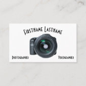 写真家用DSLRカメラレンズビデオグラファー 名刺 (正面)