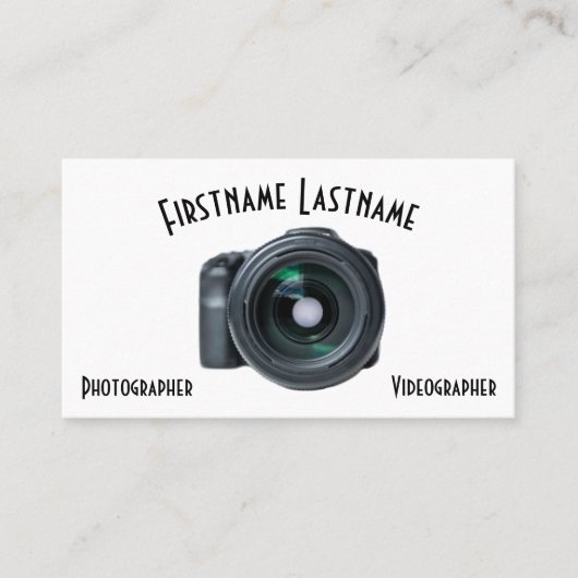写真家用DSLRカメラレンズビデオグラファー 名刺 (正面)