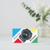 写真家用DSLRカメラレンズビデオグラファー 名刺 (スタンド正面)