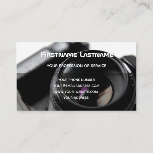 写真家用DSLRカメラレンズビデオグラファー 名刺 (裏面)