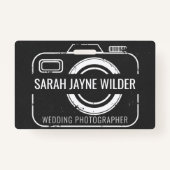 写真家結婚のビジネスカ素朴メラ バッジ (正面)