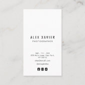 写真家結婚の名刺 名刺 (裏面)