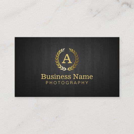 写真家金ゴールドモノグラム写真 名刺 (正面)