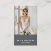 写真家2写真カスタムアイコンQRコードグレー 名刺 (正面)