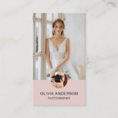 写真家2写真カスタムアイコンQRコードピンク 名刺 (正面)