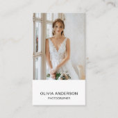 写真家2写真カスタムアイコンQRコードホワイト 名刺 (正面)